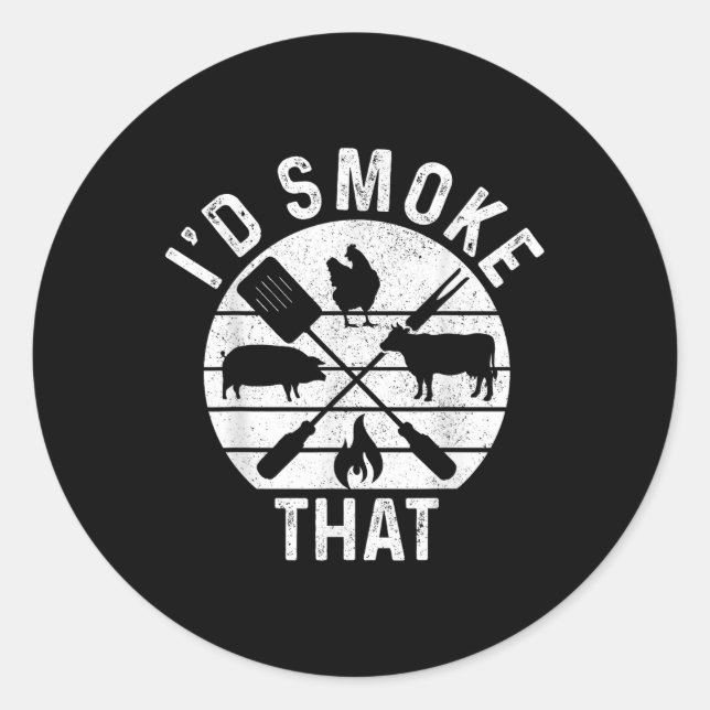 Adesivo Chef Butcher Churrasco Id Fumar Aquele Carne De Bo (Frente)