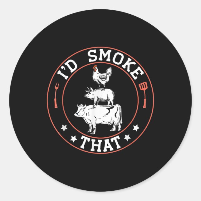 Adesivo Chef Butcher Churrasco Smoker Id Fumar Aquele Bich (Frente)