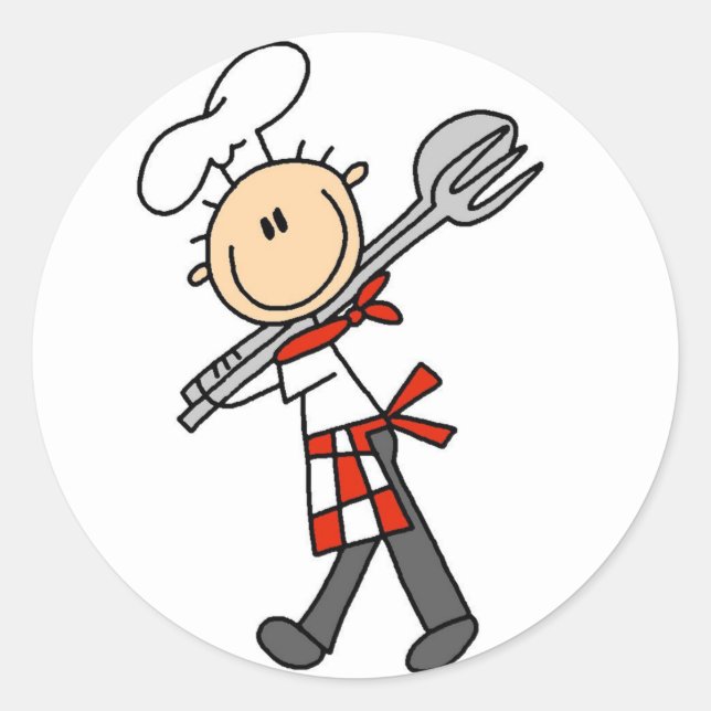 Adesivo Chef Com Pinças De Salada (Frente)