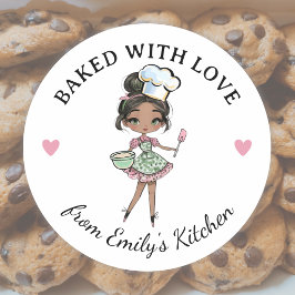 Adesivo Chef Confeiteira Menina Preta