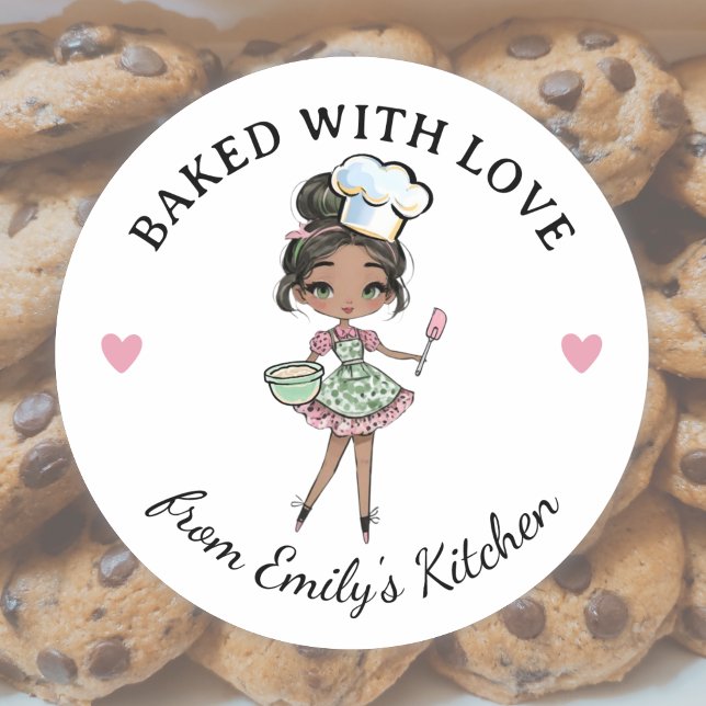 Adesivo Chef Confeiteira Menina Preta (Criador carregado)