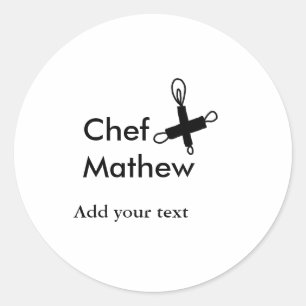 Adesivo Chef cozinheiro adiciona nome SMS homens padaria d