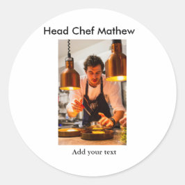 Adesivo Chef cozinheiro adiciona nome SMS homens padaria d