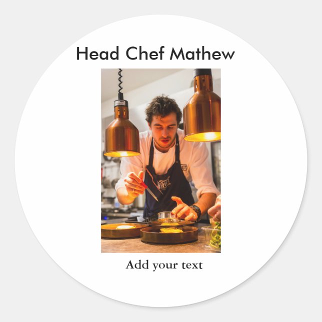 Adesivo Chef cozinheiro adiciona nome SMS homens padaria d (Frente)
