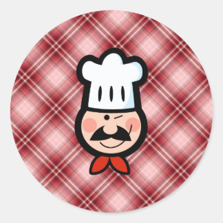 Adesivo Chef de Xadrez Vermelha