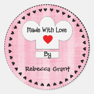 Adesivo Chef Hat Feito com Love Sticker