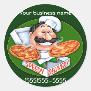 Adesivo Chef italiano maluco entrega pizza rápida