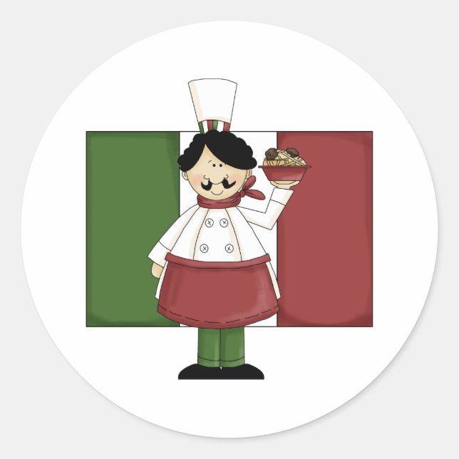 Adesivo Chef Italiano - Personalizável (Frente)