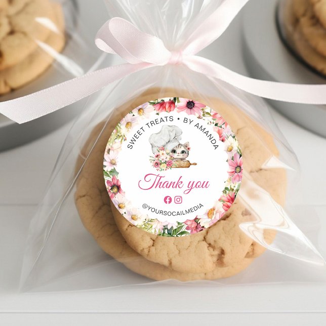 Adesivo Chef Kitten Bakery Thank you (Criador carregado)