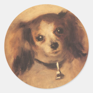 Adesivo Chefe de um Cão de Pierre Renoir, Vintage Fine Ar