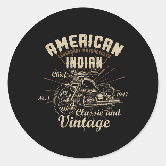 Adesivo Chefe Indiano de Motociclos Legendários Americanos (Frente)