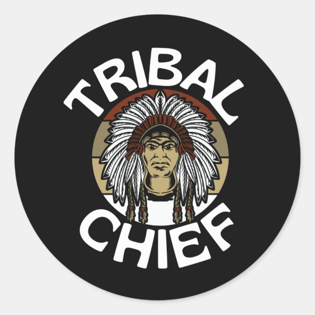 Adesivo Chefe Indiano Indígena Nacional Tribal (Frente)