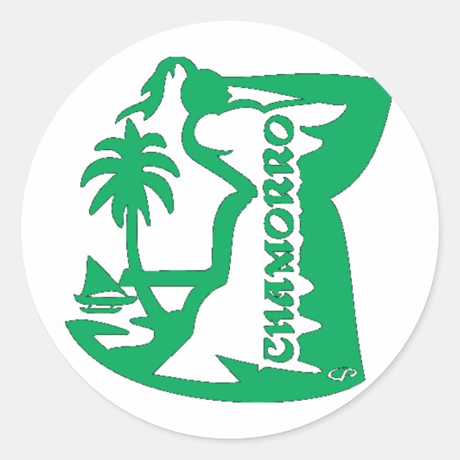 Adesivo Chefe segurando uma pedra latta. Fecho de guam. (Frente)