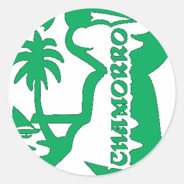 Adesivo Chefe segurando uma pedra latta. Fecho de guam. (Frente)