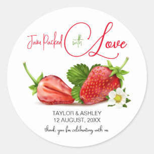Adesivo Cheio de Amor Morango Fruta   Casamento