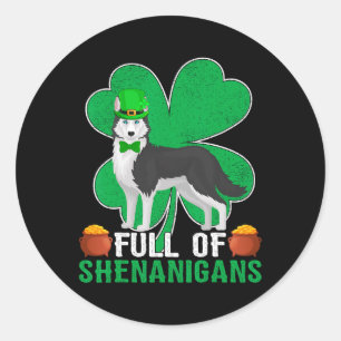 Adesivo Cheio De Shenanigans Irish Siberian Husky Dog Rua
