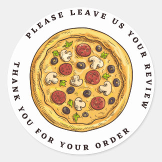 Adesivo Cheio Pizza Cor Revisão da Licença Obrigado