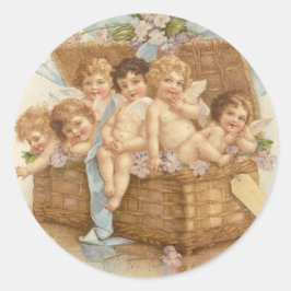 Adesivo Cheio Vintage Basket De Angel Cherubs