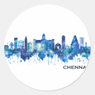Adesivo Chennai Tamil Nadu Skyline Blue