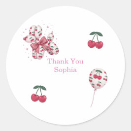 Adesivo Cherry Balloon Dog Birthday Thank You Sticker