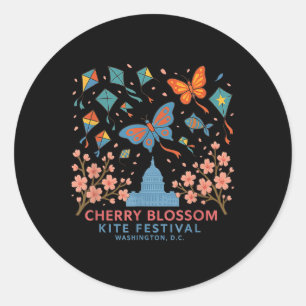 Adesivo Cherry Blossom - Kite Festival Washington Dc T Shi