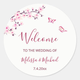 Adesivo Cherry Blossom Thank You Wedding Welcome