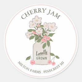 Adesivo Cherry Jam Mason Jar Jelly