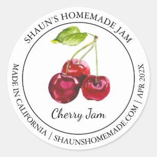 Adesivo Cherry Jam Modern label