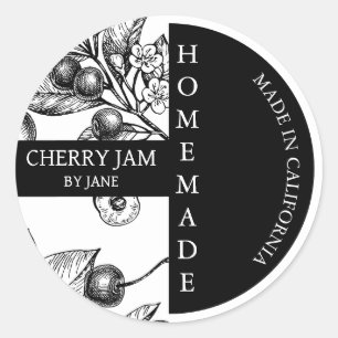 Adesivo Cherry Jam Sketch Modern Business Label