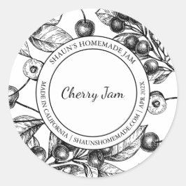 Adesivo Cherry Jam Sketch Modern label