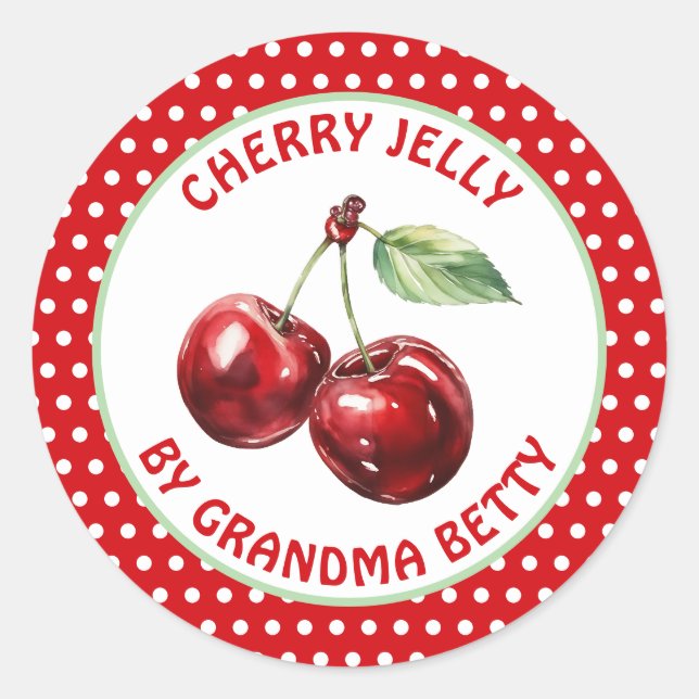 Adesivo Cherry Jelly personalizado à mão (Frente)