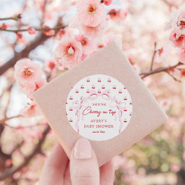 Adesivo Cherry no topo Arco rosa Red Baby Girl Chá