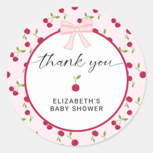 Adesivo Cherry On Top Baby Shower Coquette Obrigado