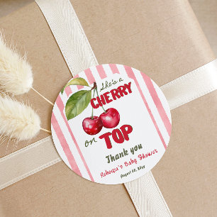 Adesivo Cherry on Top Retro Faixa Rosa Chuveiro de Bebê