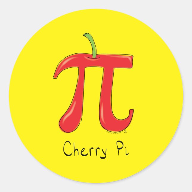Adesivo Cherry Pi Cute Math Pi Day Stickers (Frente)