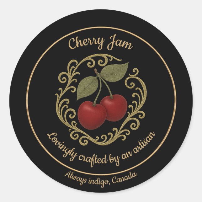 Adesivo Cherry Radiance – Artisan Jam Label (Frente)