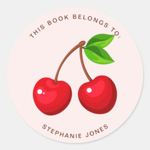 Adesivo Cherry Sweet Birthday Este livro pertence a