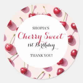 Adesivo Cherry Sweet primeiro aniversario