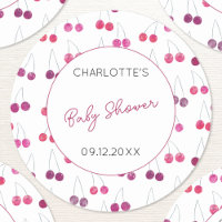 Cherry Watercolor Chá de fraldas Personalizado