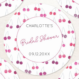 Adesivo Cherry Watercolor Chá de panela Personalizado