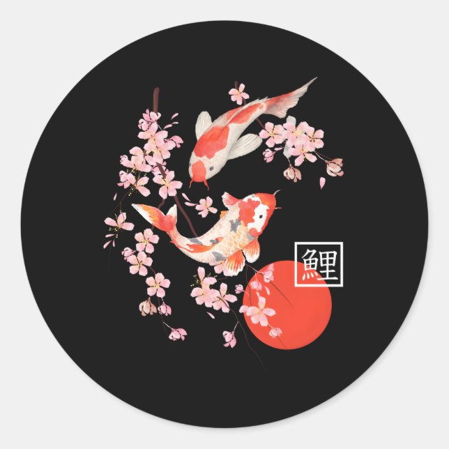 Adesivo Chersom Koi Carp Fish Sakura Japonês (Frente)