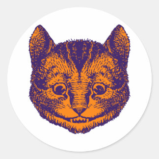 Adesivo Cheshire Cat Inclinação Laranja Roxo