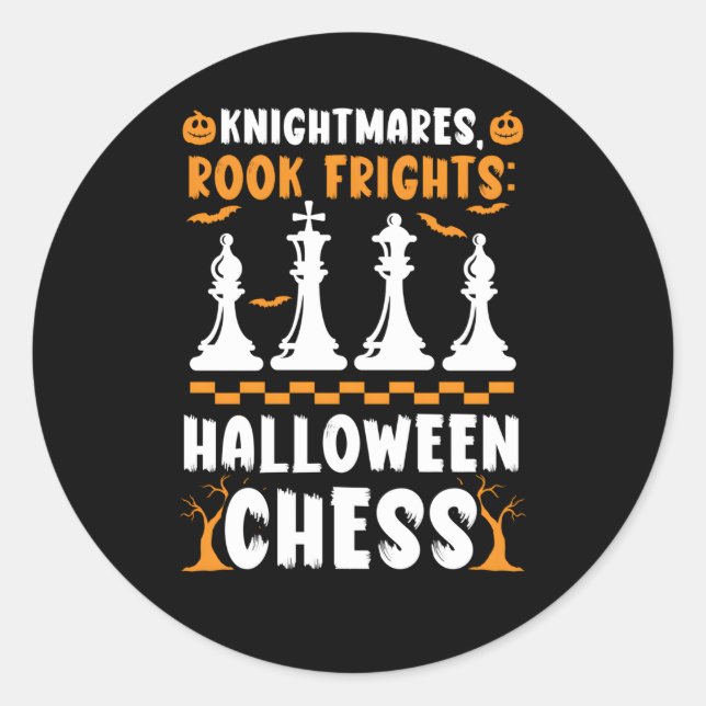 Adesivo Chess Halloween Trick Ou Treine Chess Player (Frente)