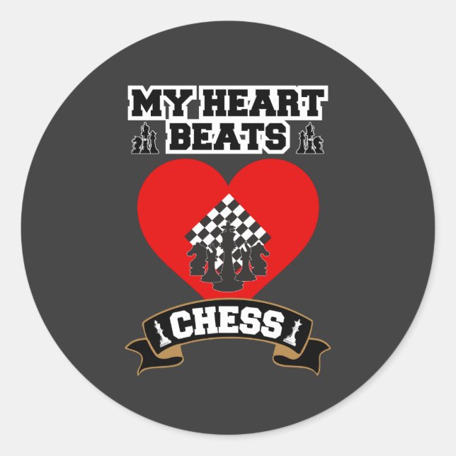 Adesivo Chess Hearts Strategy Game Love Passion (Frente)