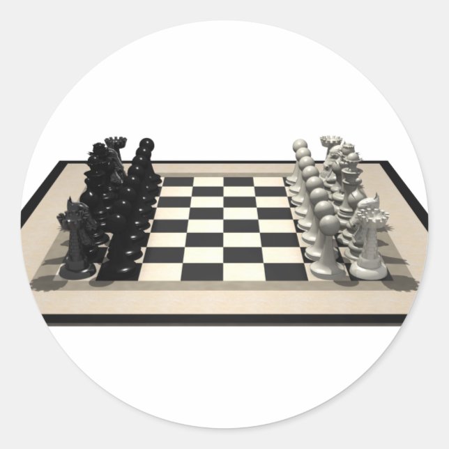 Adesivo Chessboard com peças de xadrez: (Frente)