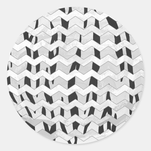 Adesivo Cheveron Tiger Black and White Impressão (Frente)