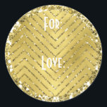 Adesivo Chevron Stickers (1 1/2" ou 3") "Chevron Dourado"<br><div class="desc">Chanucá/adesivos Holiday, "Chevron Dourado." Personalize alterando o tamanho, estilo, cor e texto da fonte. Tantos usos: De e para adesivos de presentes, Obrigado a você sobre bolsas de tratamento, Tópicos de Bolo (colar no estoque pesado, colar no autocolante, colar na parte traseira do estoque de papelão), ou sobre Etiquetas de...</div>