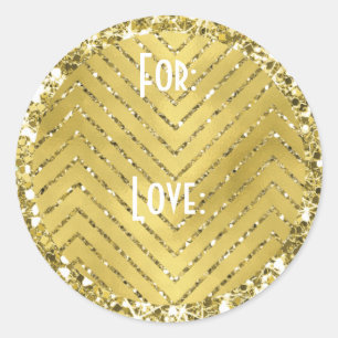 Adesivo Chevron Stickers (1 1/2" ou 3") "Chevron Dourado"