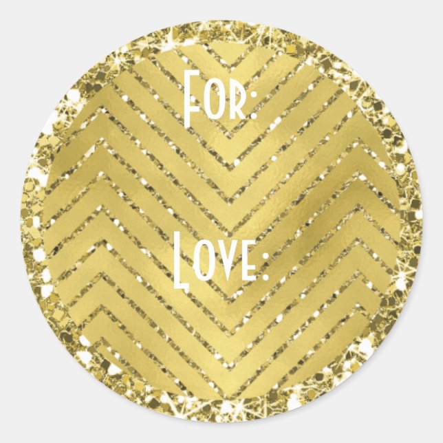 Adesivo Chevron Stickers (1 1/2" ou 3") "Chevron Dourado" (Frente)