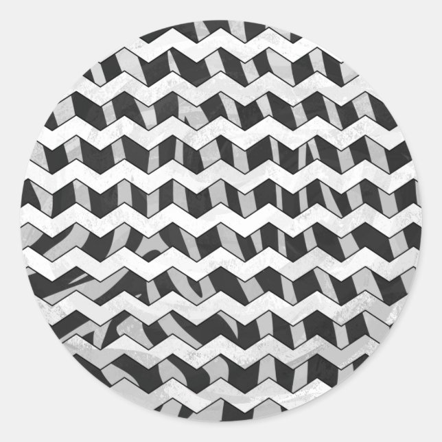 Adesivo Chevron Zebra Black e Cinzas (Frente)